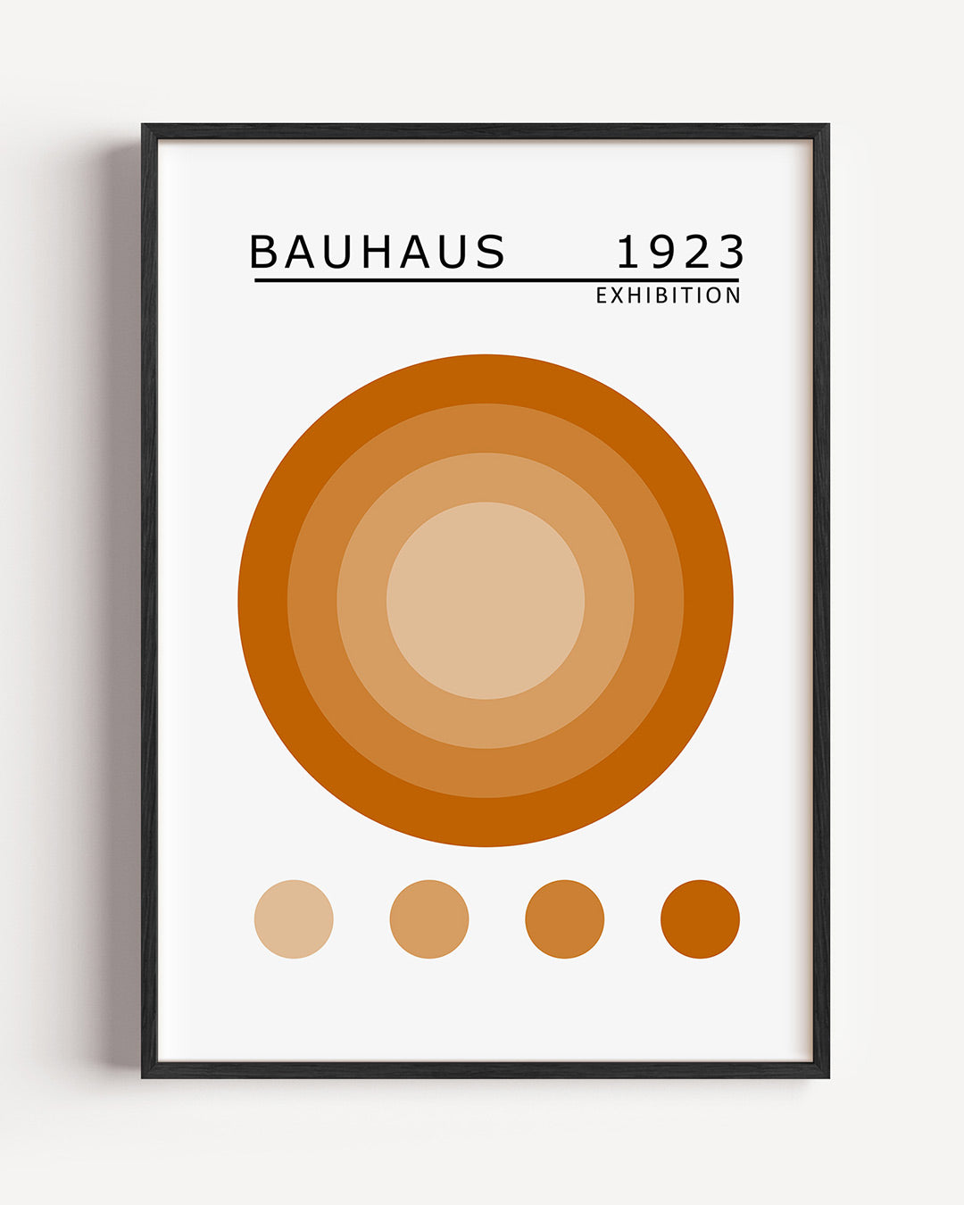 Cirkelpatroon en lijnen – staande Bauhaus poster als wanddecoratie