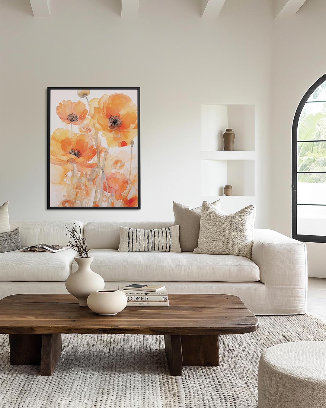 Bloemrijke compositie – moderne staande wandkunst