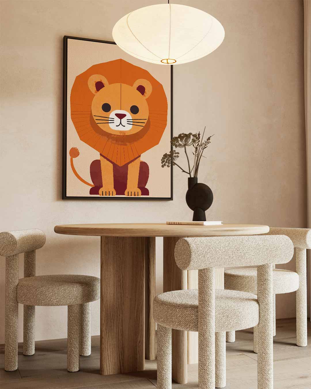 Leuke Leeuw Kinderkunst – staand kunstwerk voor modern interieur