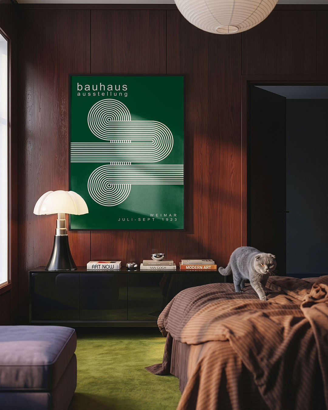 Lijnenspel en vlakkenspel – geometrische Bauhaus poster in staand formaat