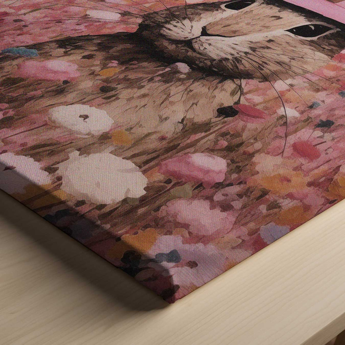 Konijn in Bloemenparadijs – canvas kunstwerk als wanddecoratie