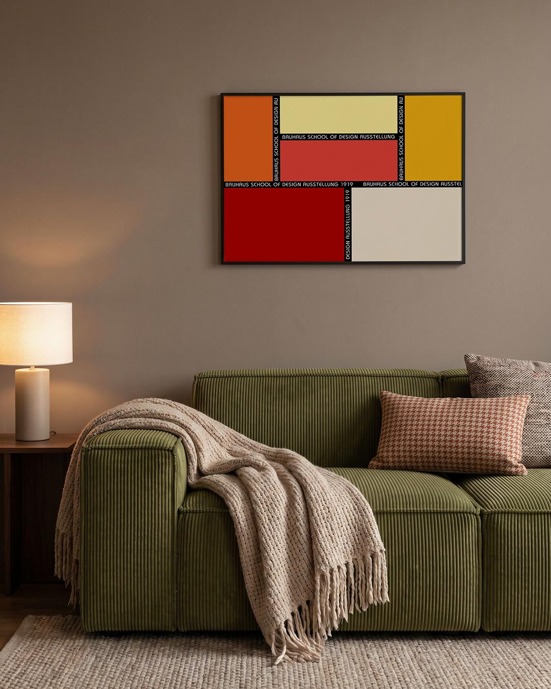 Vlakverdeling en kleur – geometrische Bauhaus poster in liggend formaat