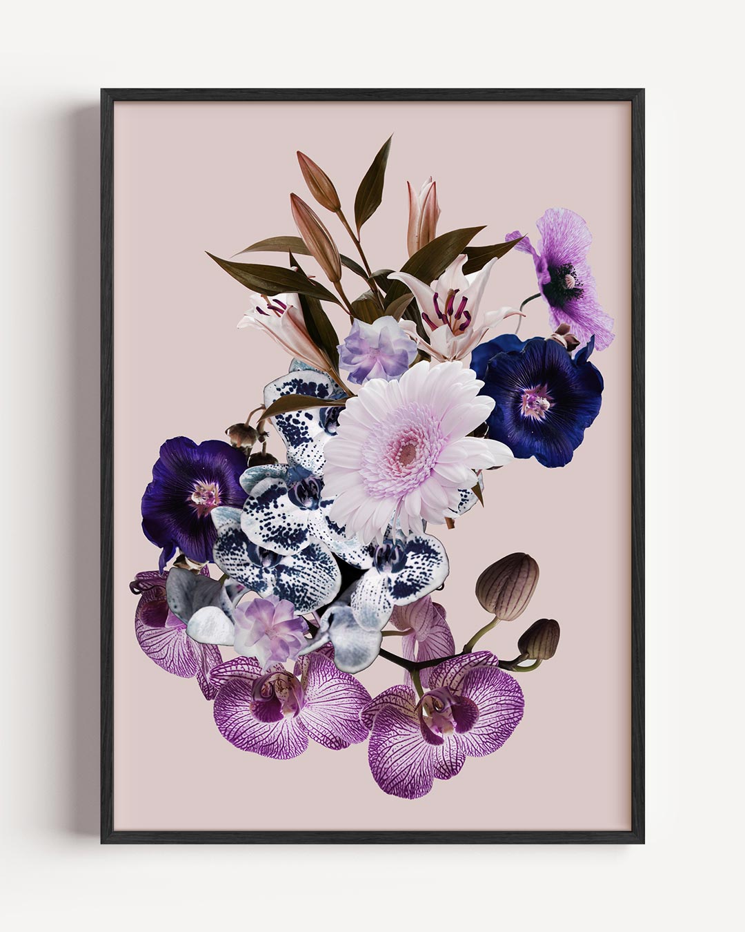 Bloemenexplosie Wanddecoratie – typografie portret poster als wanddecoratie