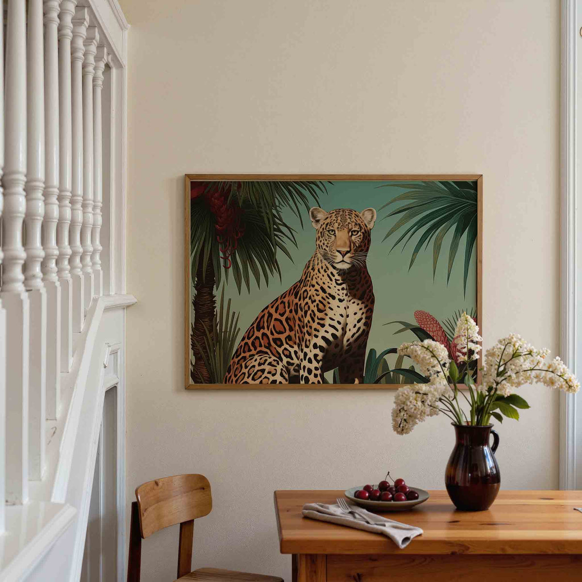 Luipaard in jungle – tropische poster in liggend formaat