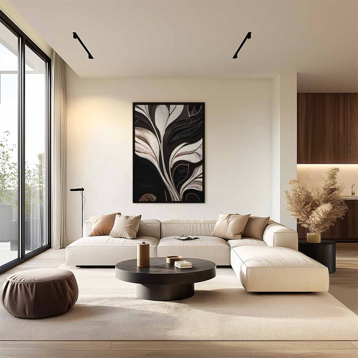 Elegant Botanisch Kunstwerk – plexiglas wanddecoratie in portret formaat