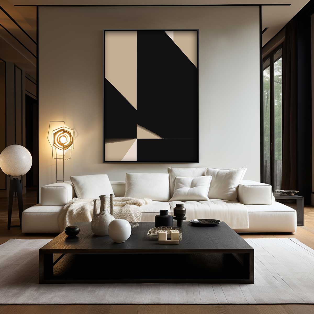 Abstracte Vormenspelen – modern portret kunstwerk van WallArtistic