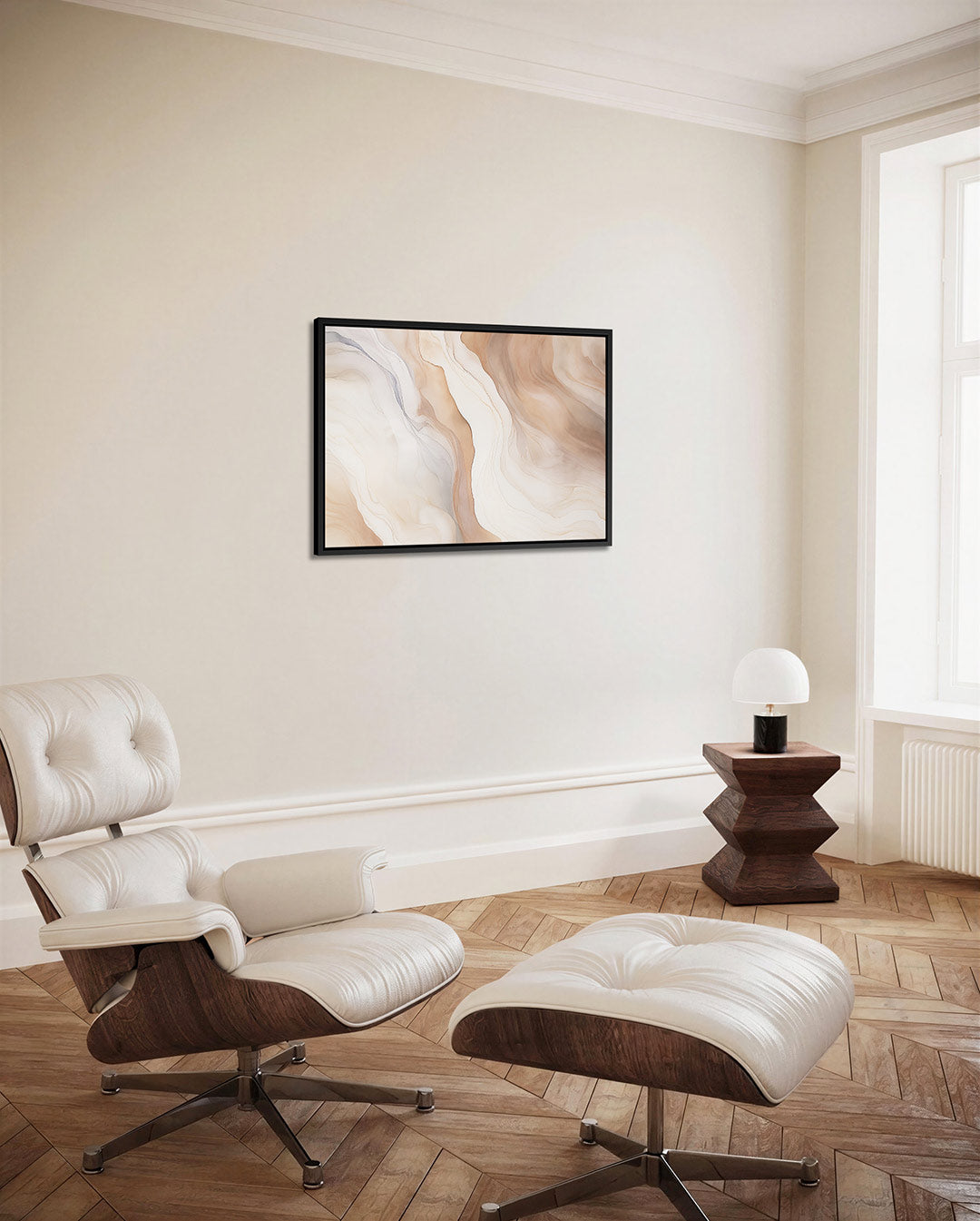 Organische lijnen – Beige – alternatieve weergave van het kunstwerk