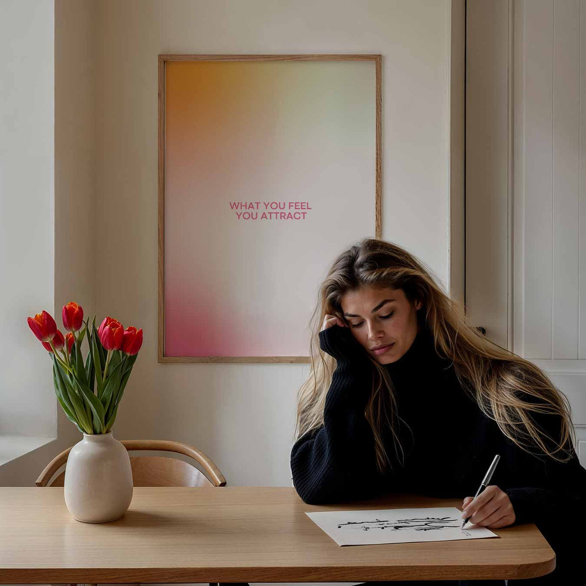 Positieve Vibes – mindful portret poster, afbeelding 7