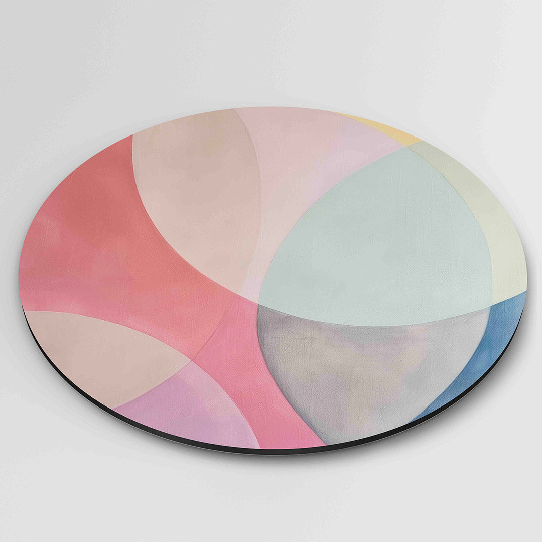 Abstracte vormen – kleurrijke wandkunst als muurcirkel