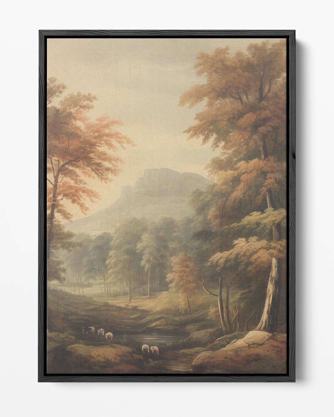 Rustieke Herfstlandschap met Bergen – portret kunstwerk als wanddecoratie
