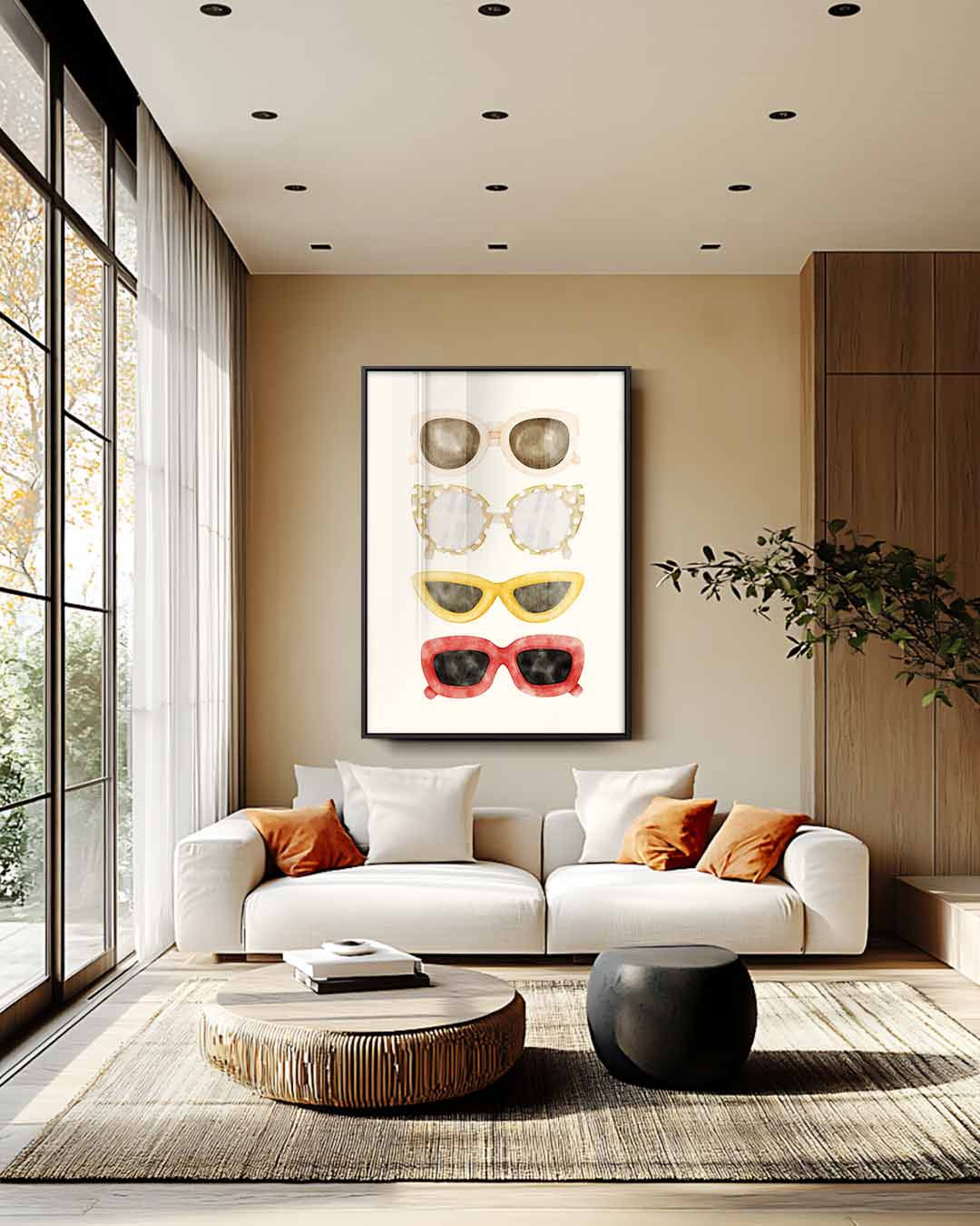 Kleurrijk Brillenavontuur – staand kunstwerk voor modern interieur