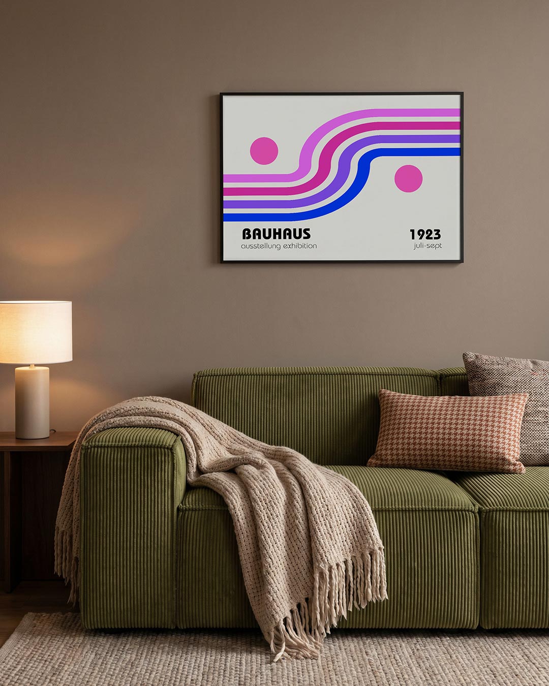 Kleurrijke lijnen – geometrische Bauhaus poster in liggend formaat