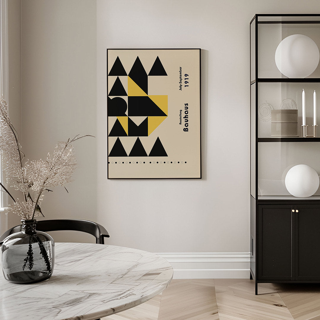 Geometrische vlakverdeling – geometrische Bauhaus poster in staand formaat
