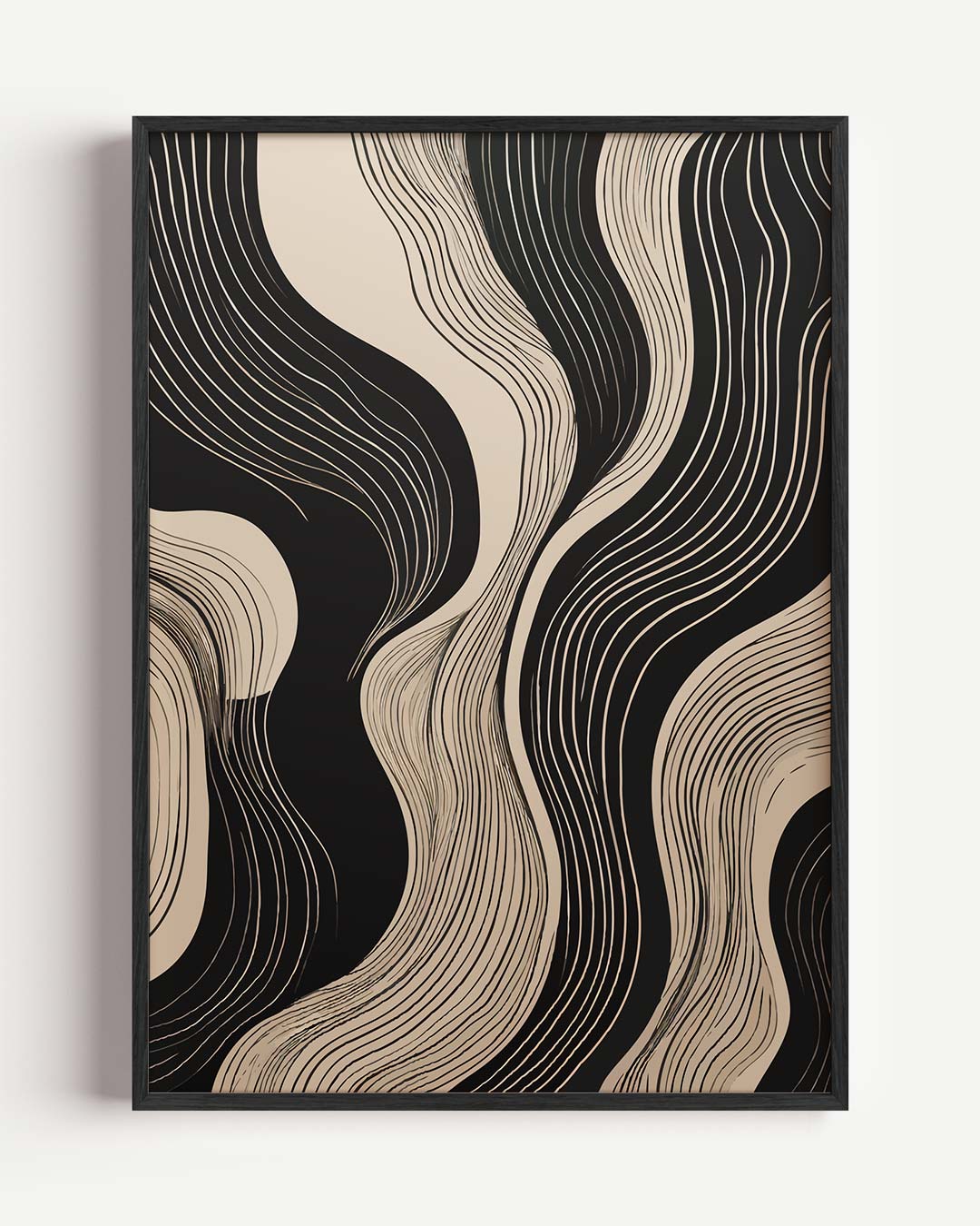 Elegante Lijnen Kunstposter – kleurrijke abstracte portret poster als wanddecoratie