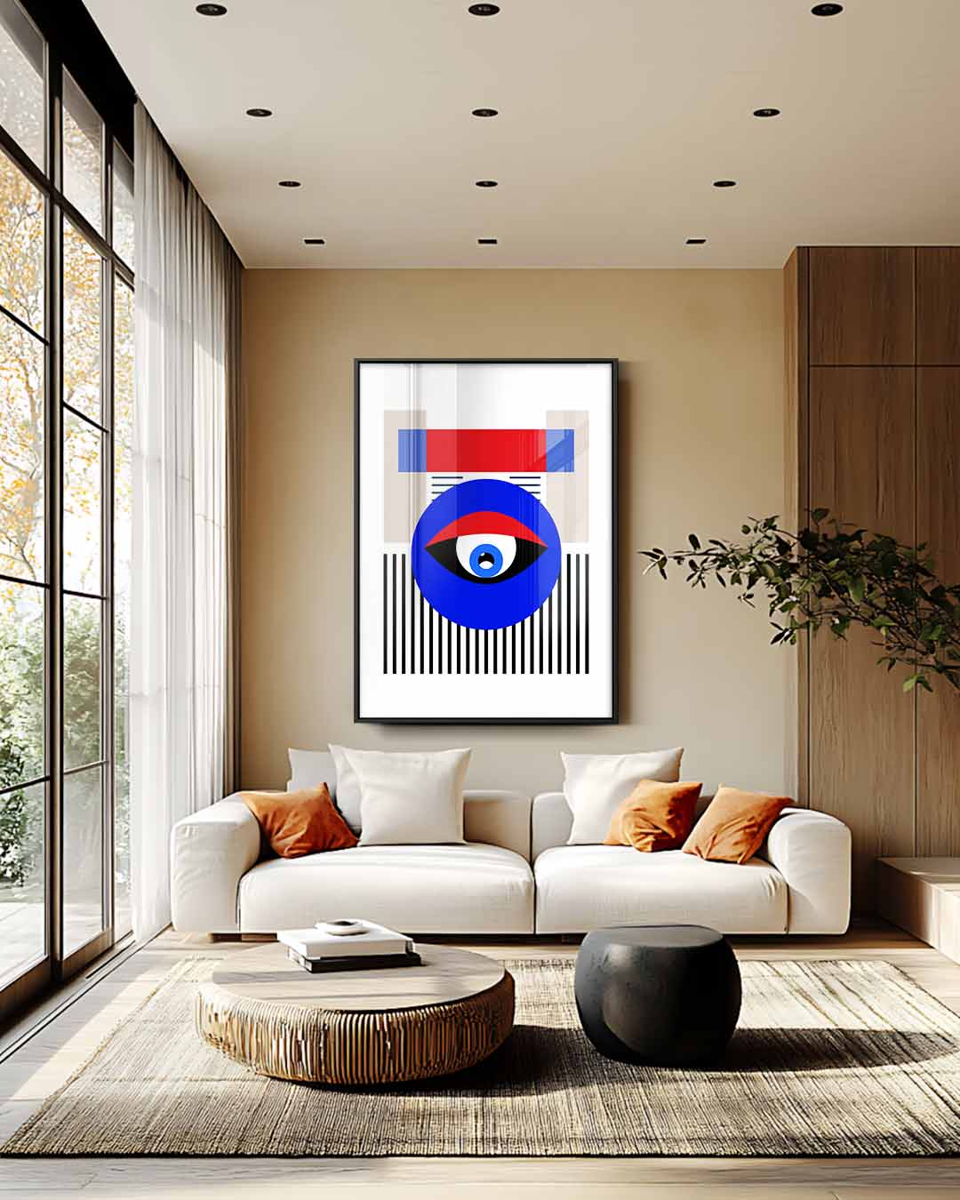 Modern Geometrisch Oogkunstwerk – modern portret kunstwerk van WallArtistic