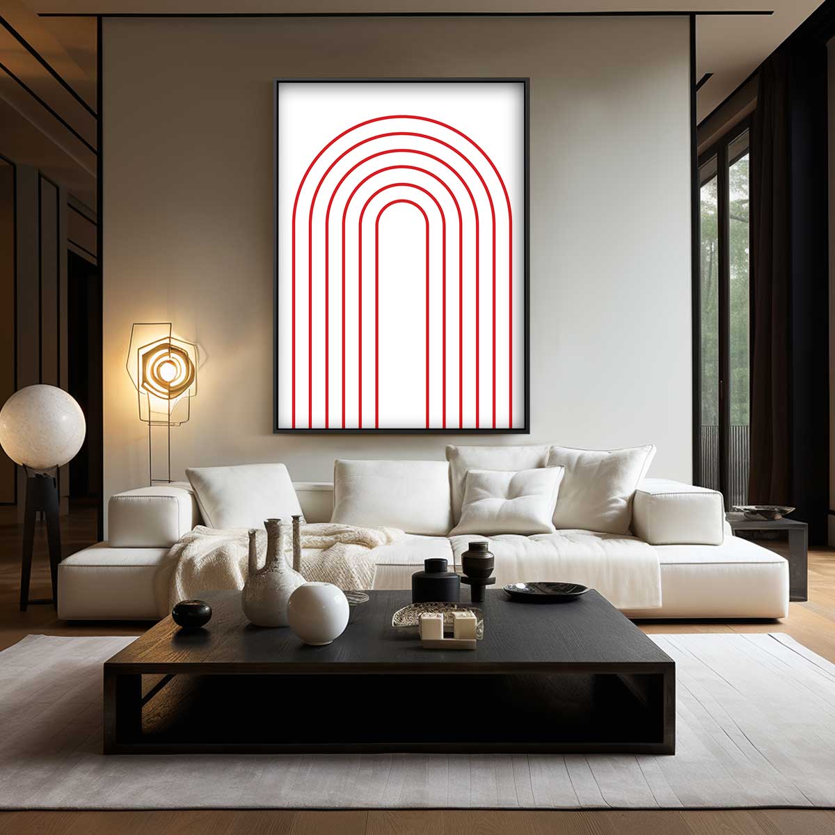 Moderne Rode Boog – modern portret kunstwerk van WallArtistic