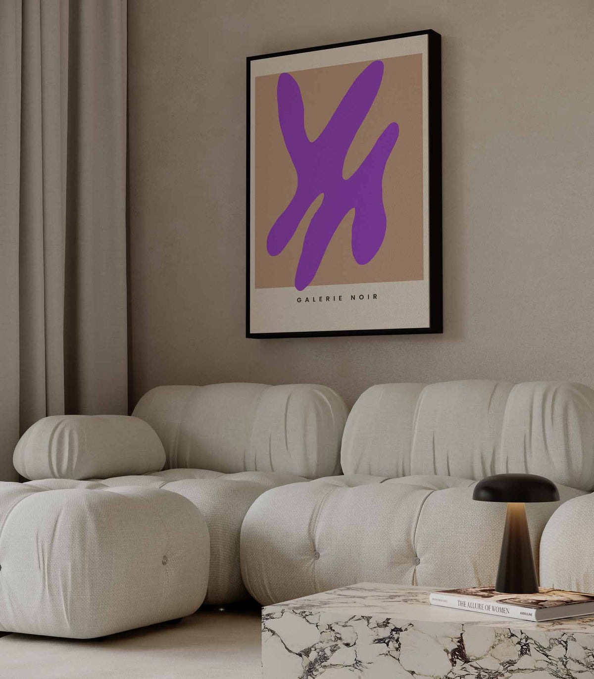 Vrolijke Paarse Abstractie – staande wandkunst voor woonkamer of interieur