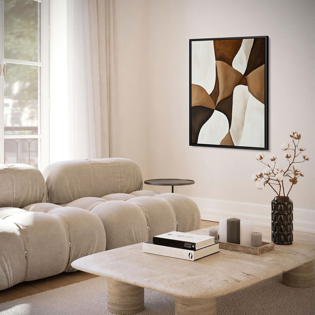 Organische vormen compositie – kunstwerk als stijlvolle wanddecoratie