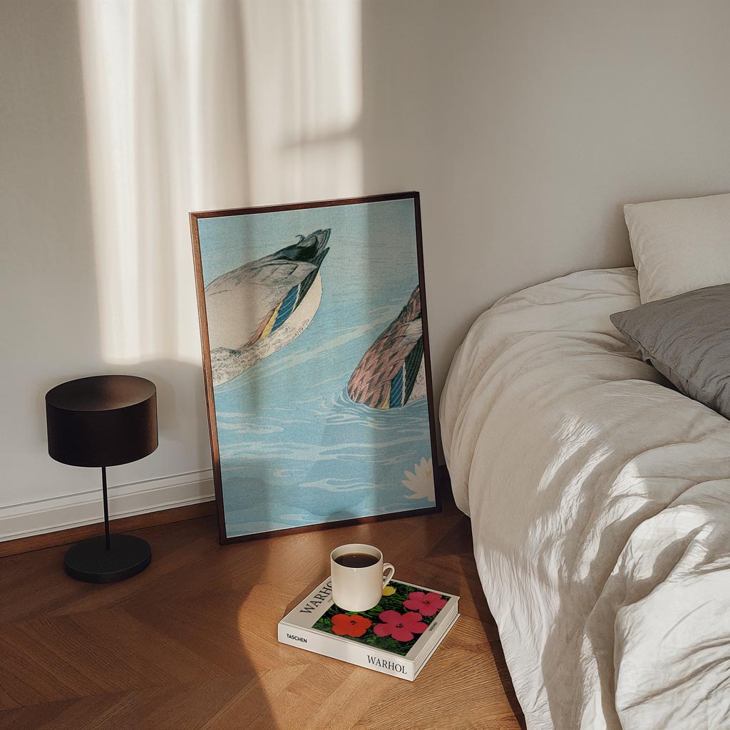 Rustige Eendendans – staande kinderkamer wanddecoratie van WallArtistic