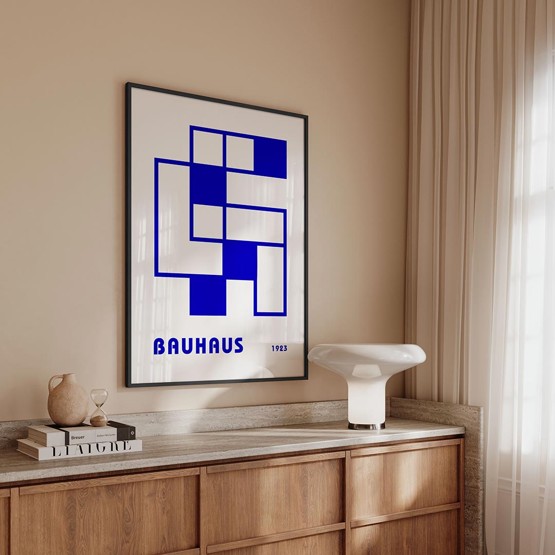 Vormen en vlakken – geometrische Bauhaus poster in staand formaat