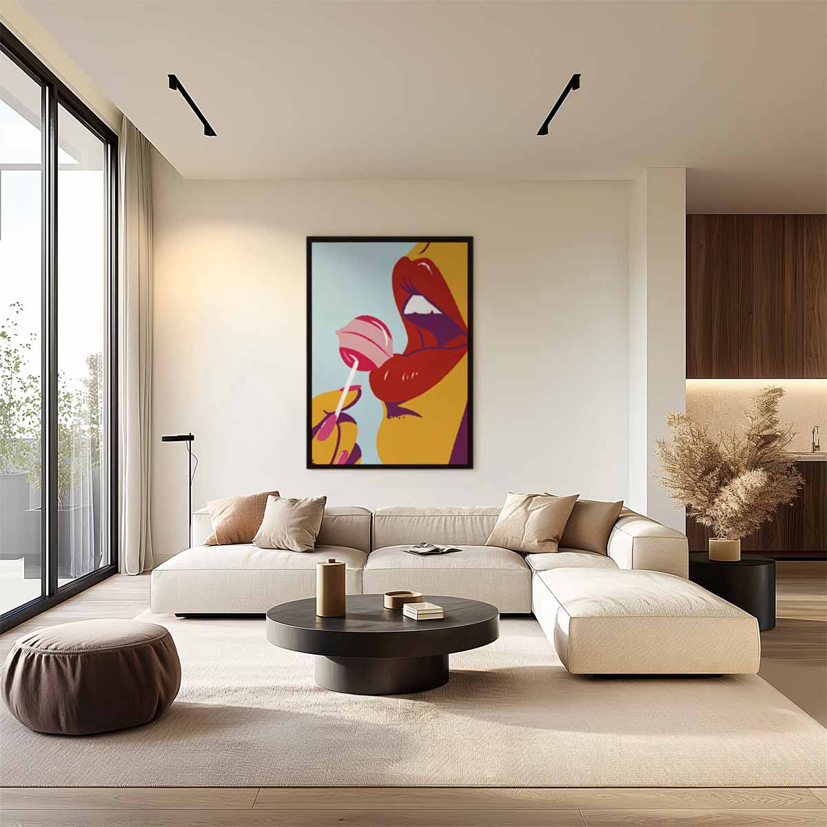 Lipstick Lollipop – dibond wanddecoratie in staand formaat