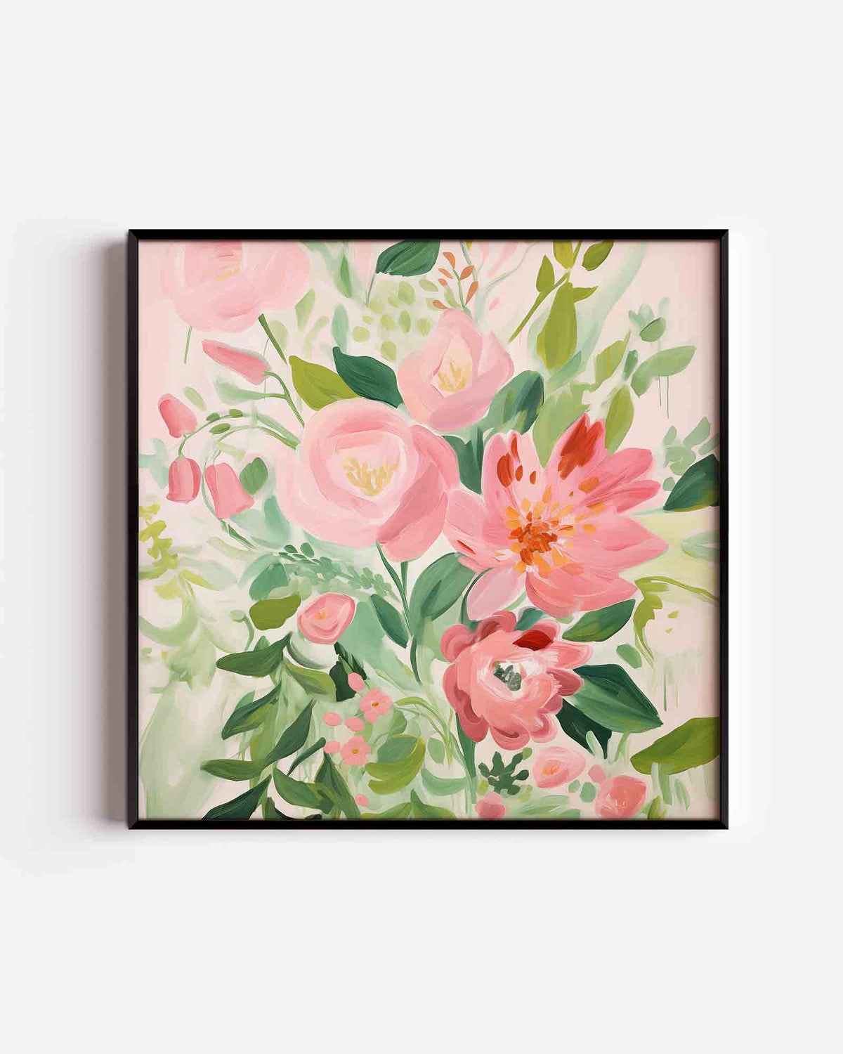 Bloemen in zachte tinten – bloemen vierkante poster als wanddecoratie