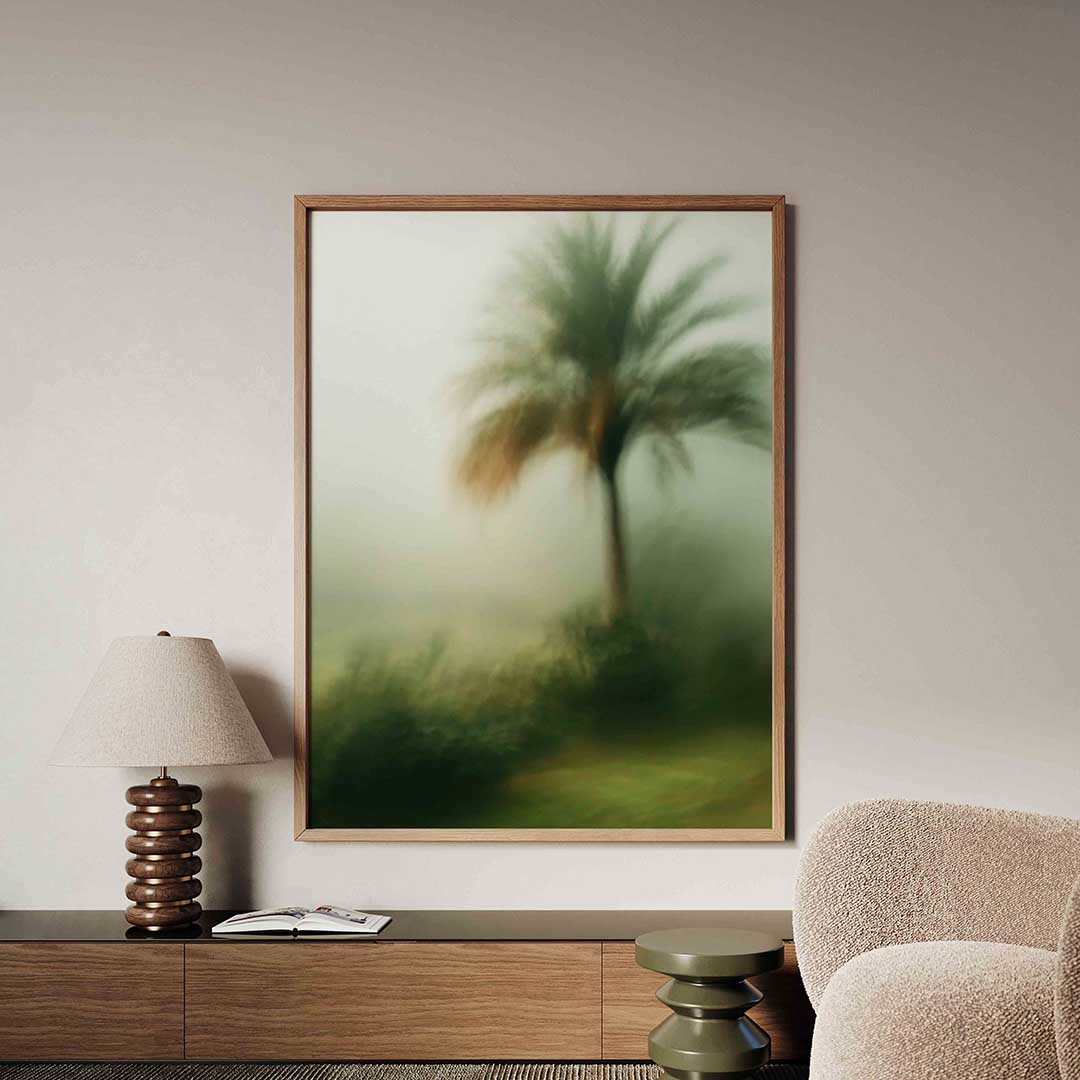 Vervagende palmboom – tropische jungle poster in staand formaat