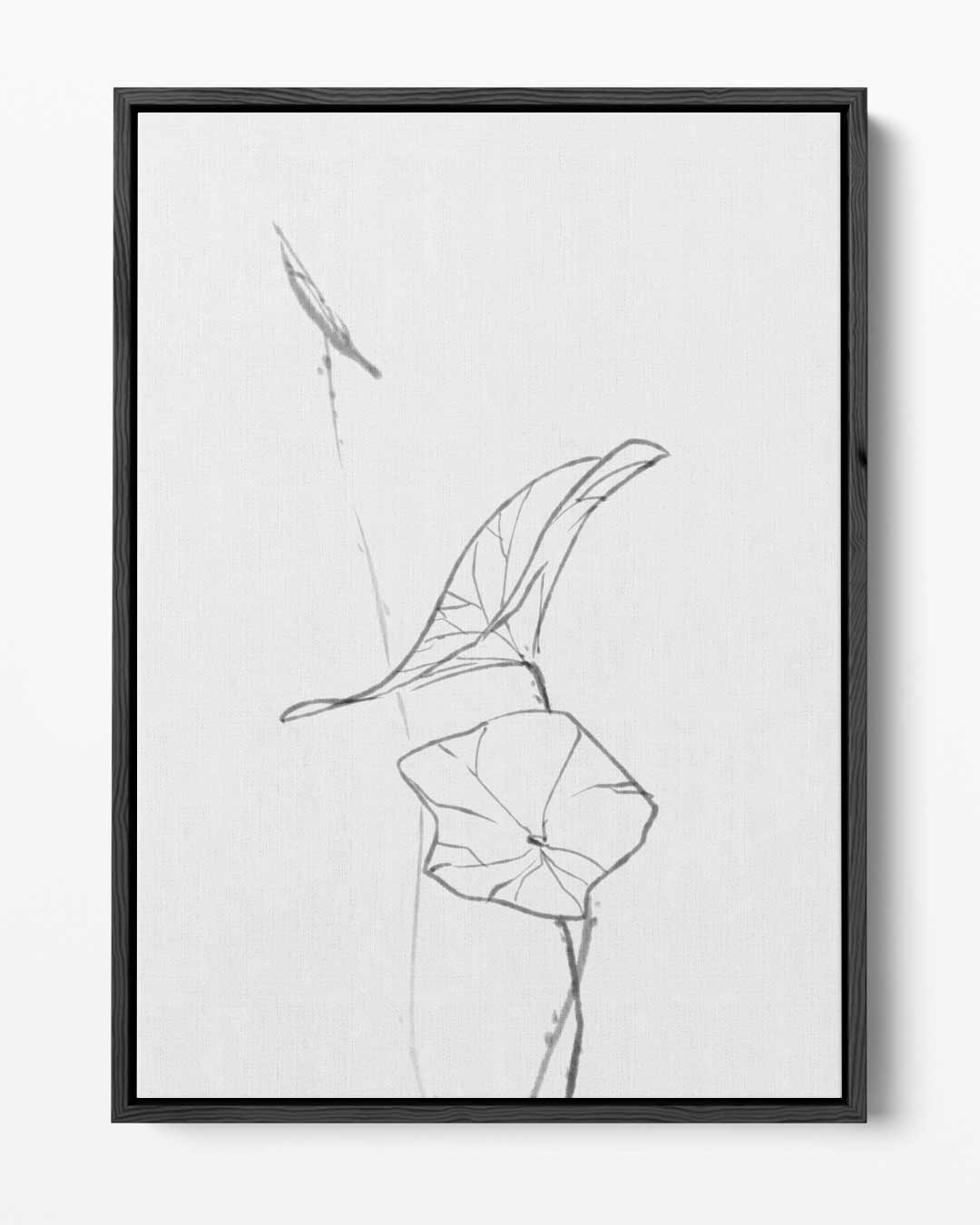 Elegante Lijntekening van Blaadjes – portret kunstwerk als wanddecoratie