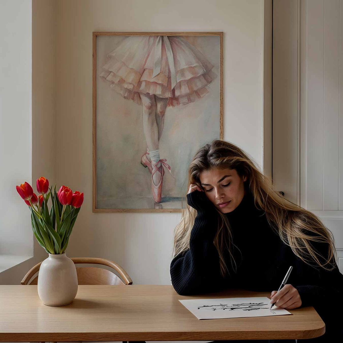 Elegante Balletschoonheid – paasposter in staand formaat
