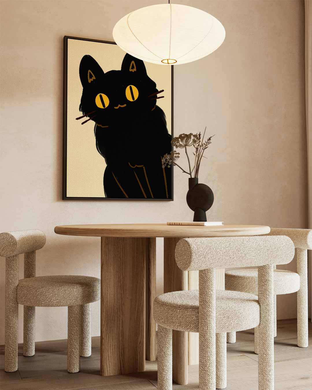 Mystieke Zwarte Kat – staand kunstwerk voor modern interieur