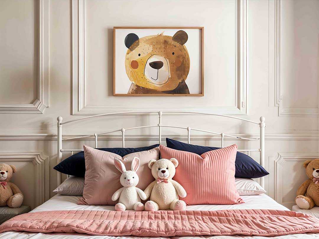 Beer met bruine oren – kids poster in liggend formaat