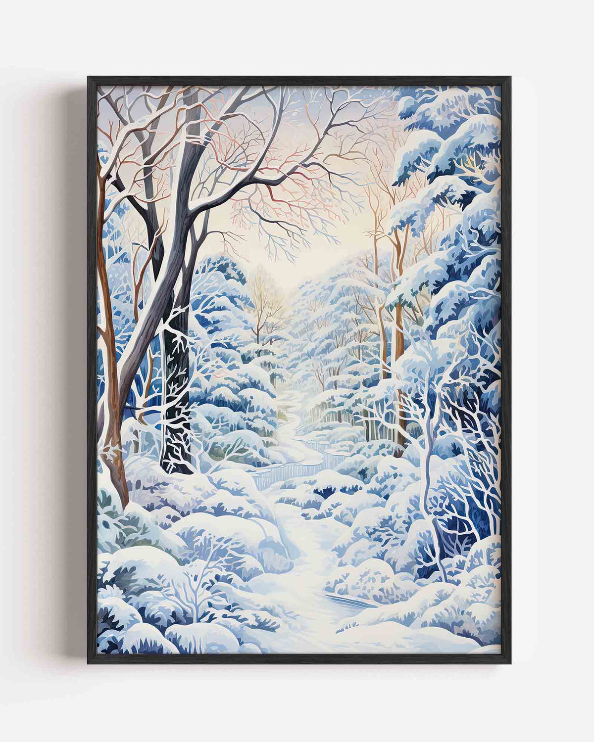 Sneeuwlandschap – kerst portret poster als wanddecoratie