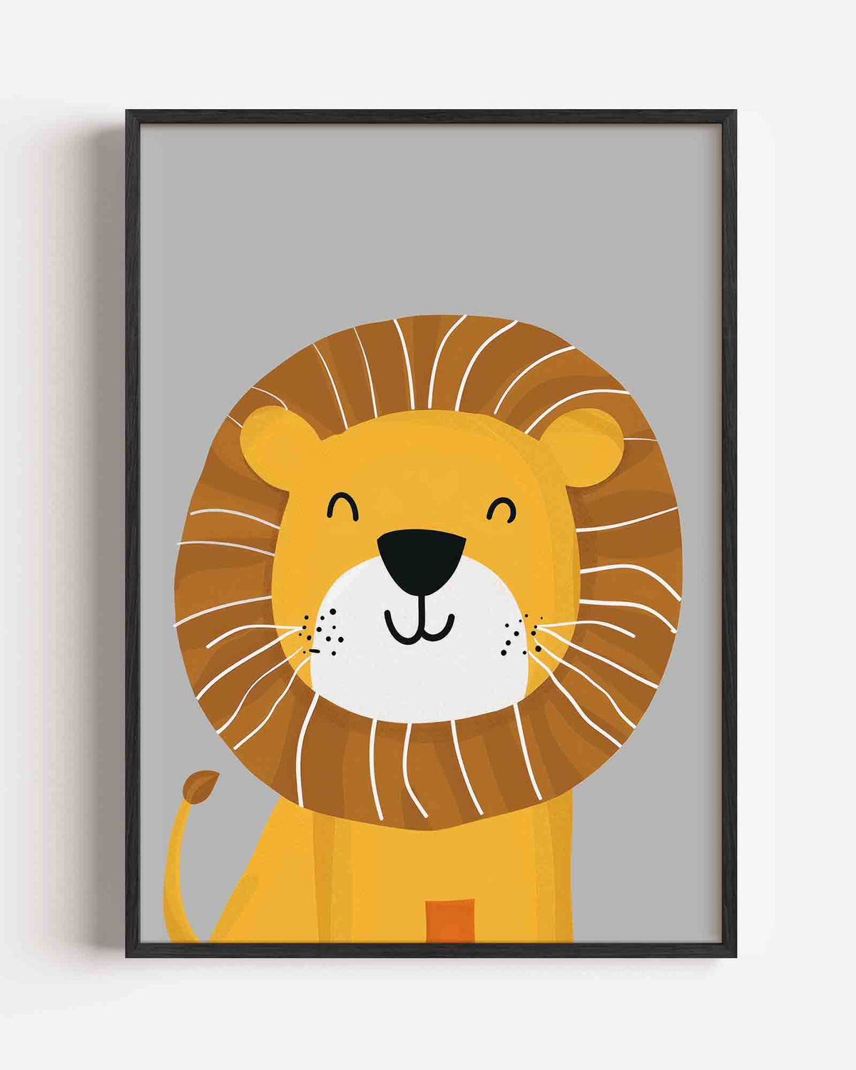 Lachende leeuw – kids portret poster als wanddecoratie