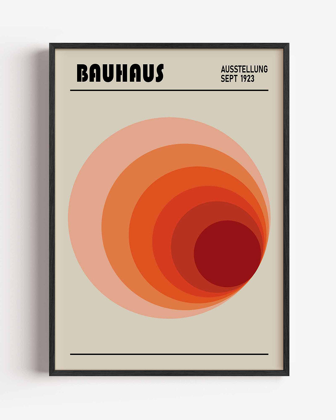 Cirkelvormen en kleur – staande Bauhaus poster als wanddecoratie