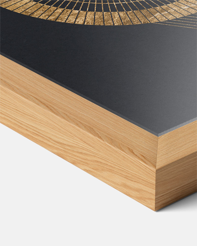 Gouden Geometrische Cirkel – abstracte textuur poster in staand formaat