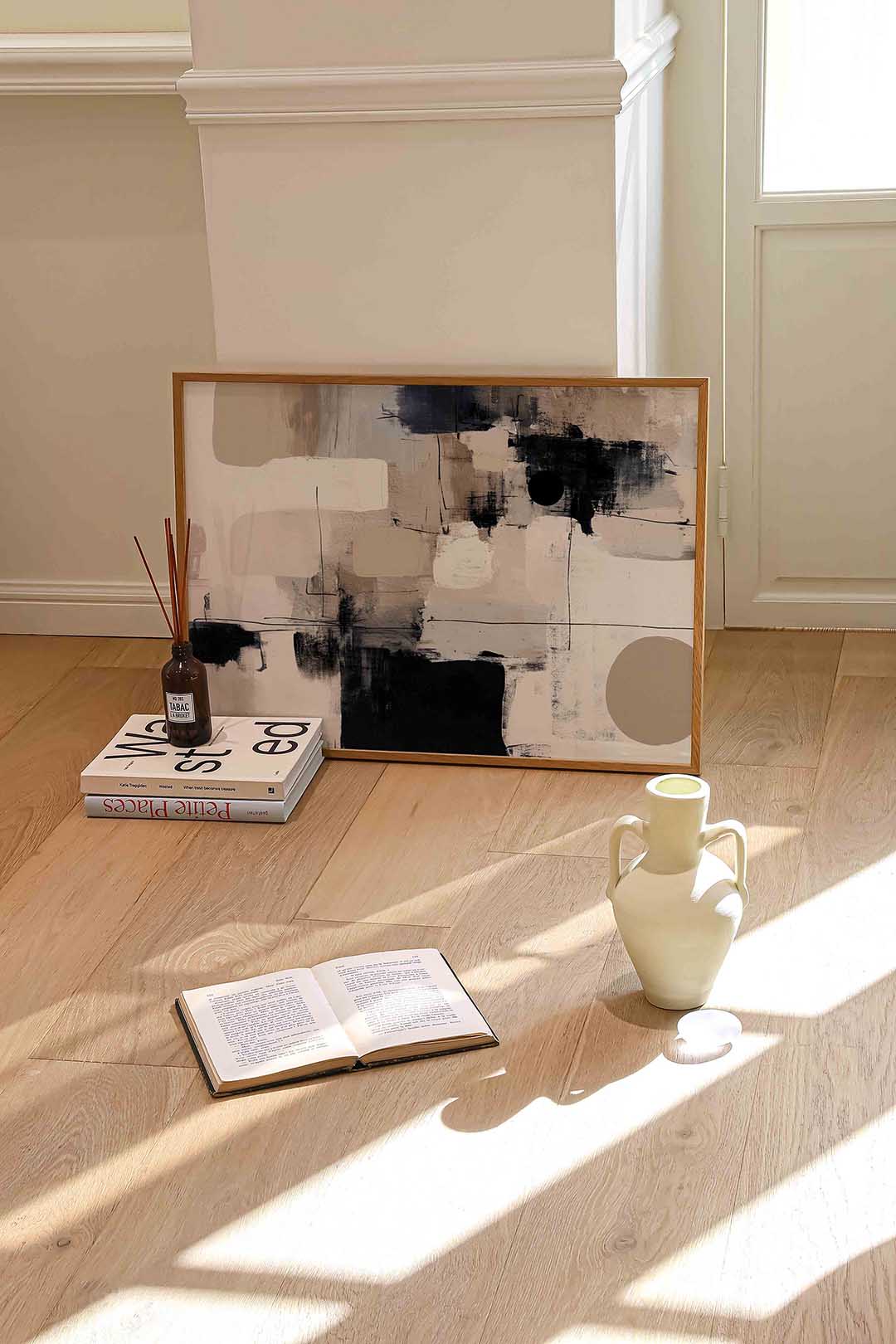 Abstracte vormen – liggende abstracte wanddecoratie van WallArtistic