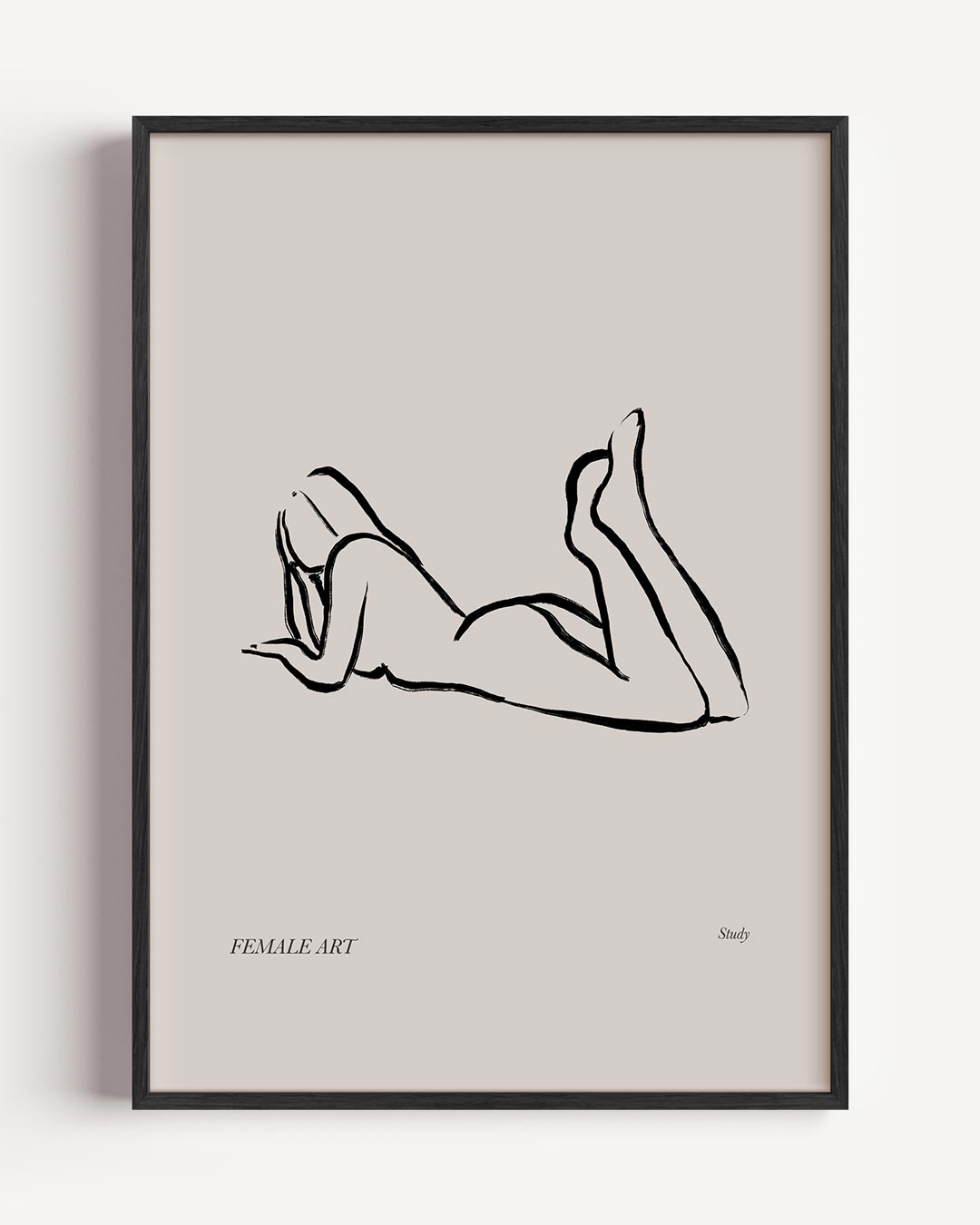 Elegante Vrouwelijke Lijntekening – lijntekening portret poster als wanddecoratie