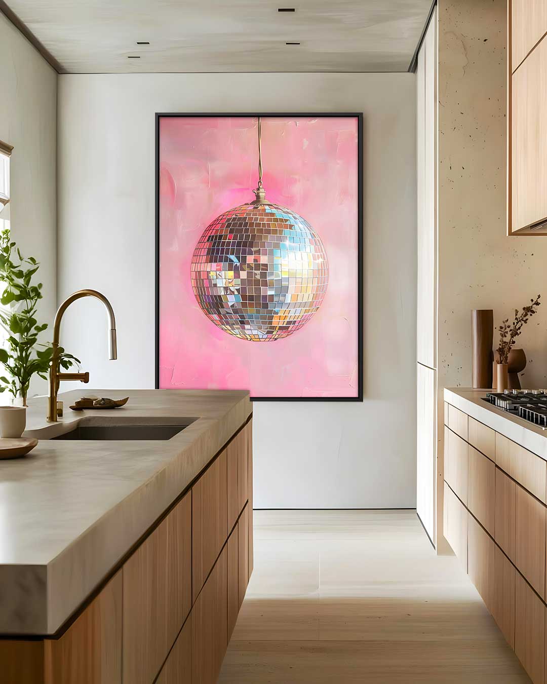 Discoballen Droom – modern portret kunstwerk van WallArtistic
