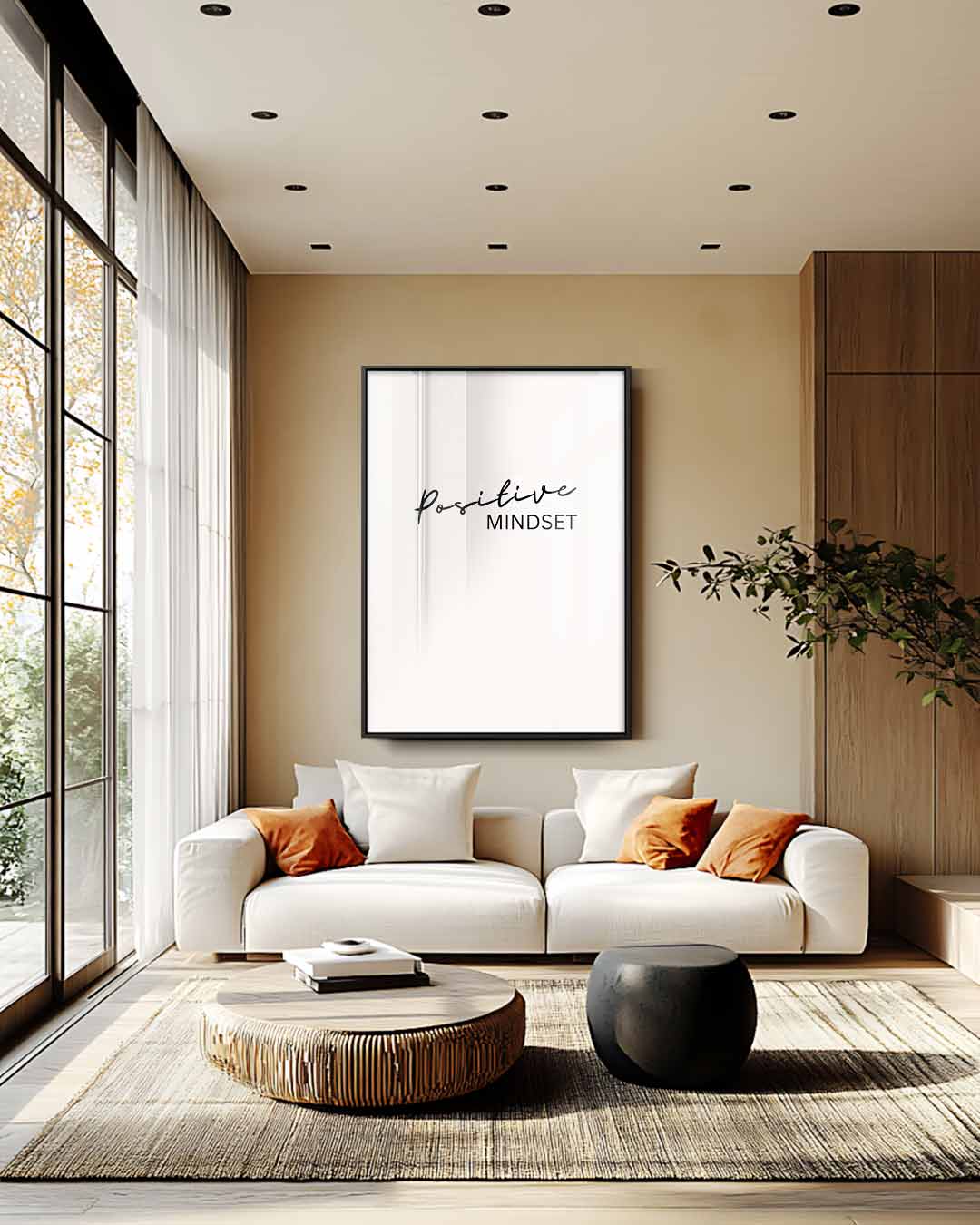 Positieve Mindset Poster – plexiglas wanddecoratie in portret formaat