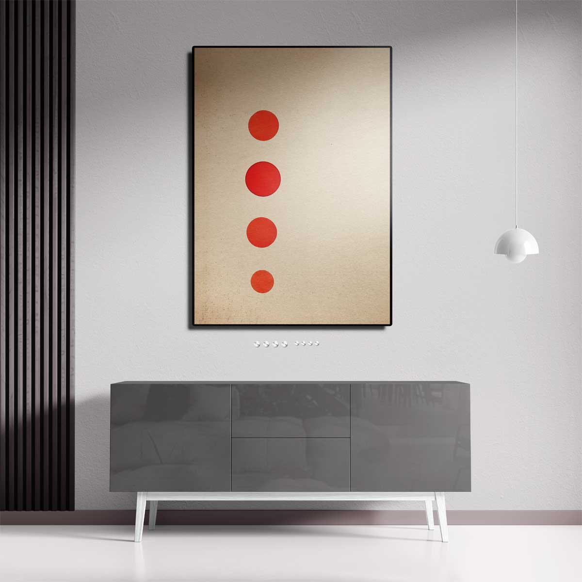 Minimalistisch Rood Cirkelkunstwerk – canvas kunstwerk als wanddecoratie