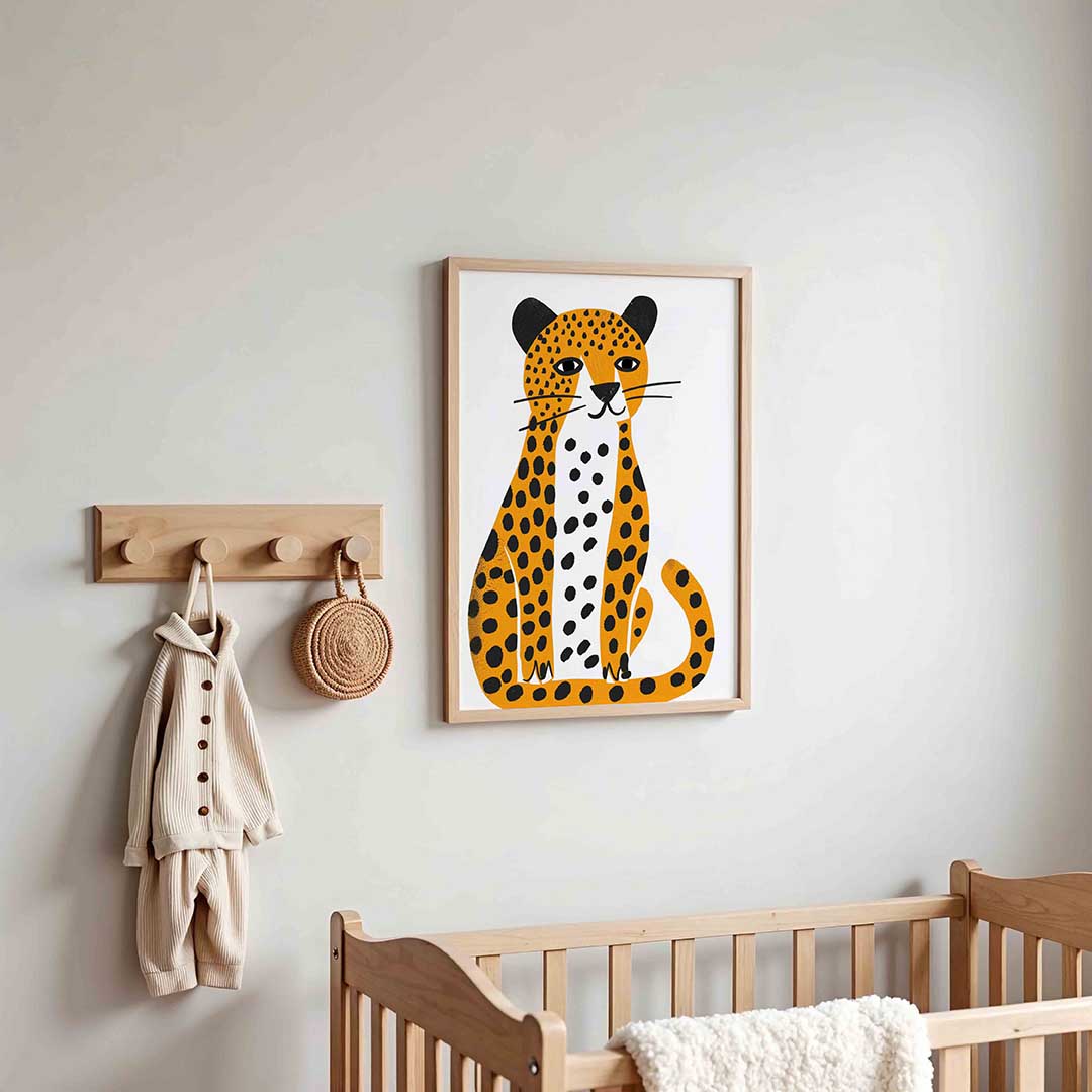 Luipaard illustratie – kinderposter in staand formaat
