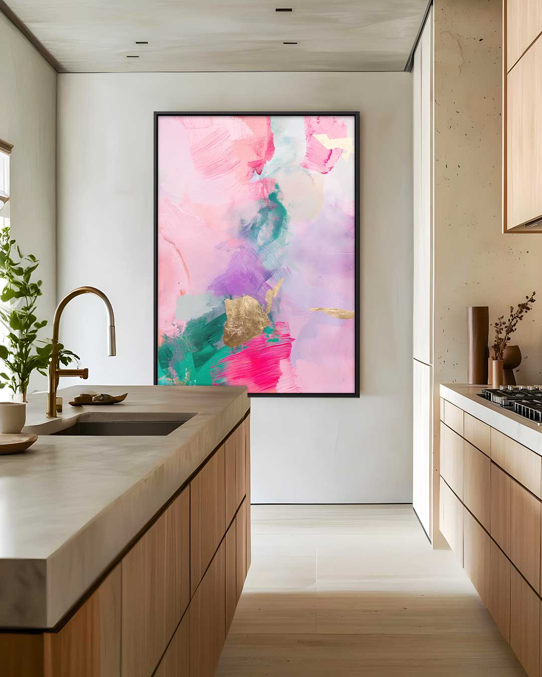 Vrolijke Kleurenpracht – modern portret kunstwerk van WallArtistic