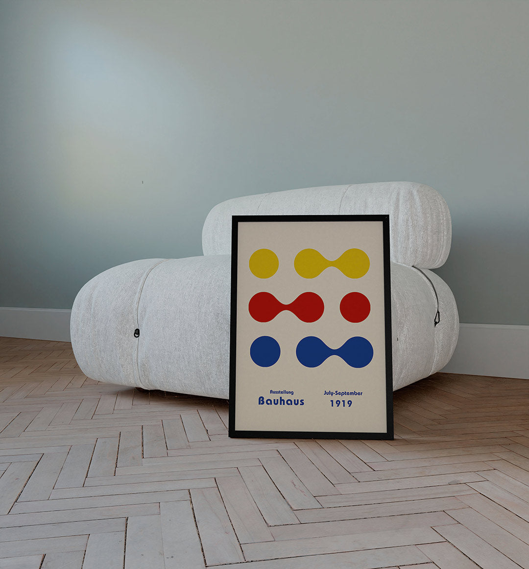 Vorm en kleur – staande Bauhaus poster voor aan de muur