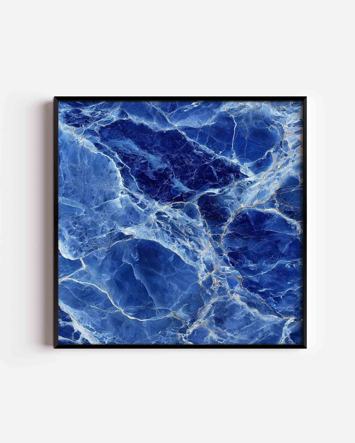 Blauwe marmerstructuur – abstracte vierkante poster als wanddecoratie