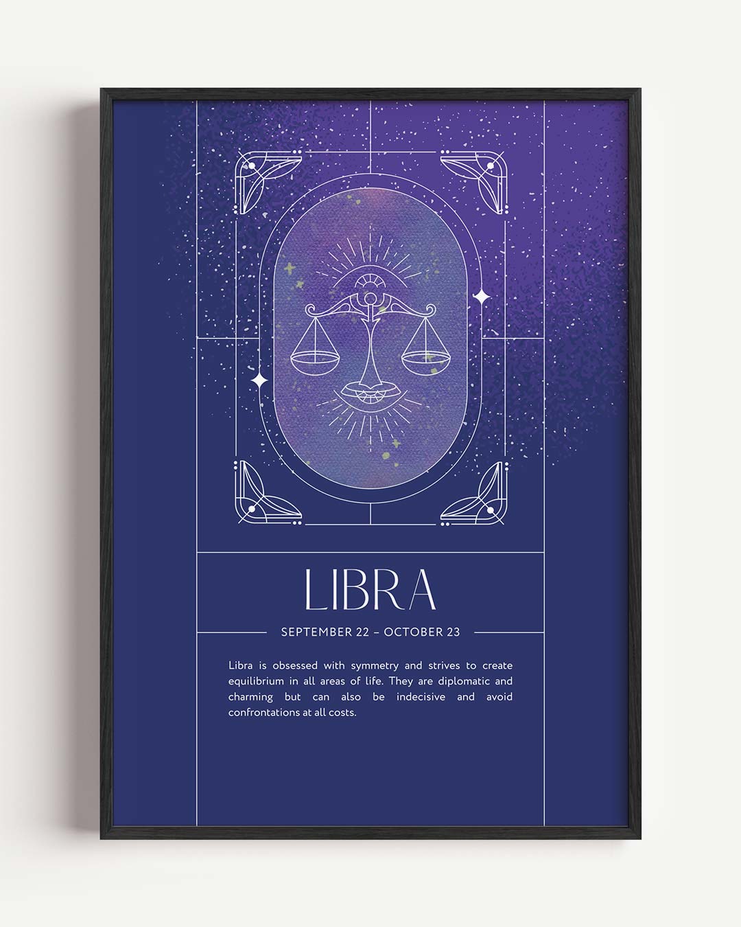Libra Zodiac – mindful portret poster als wanddecoratie