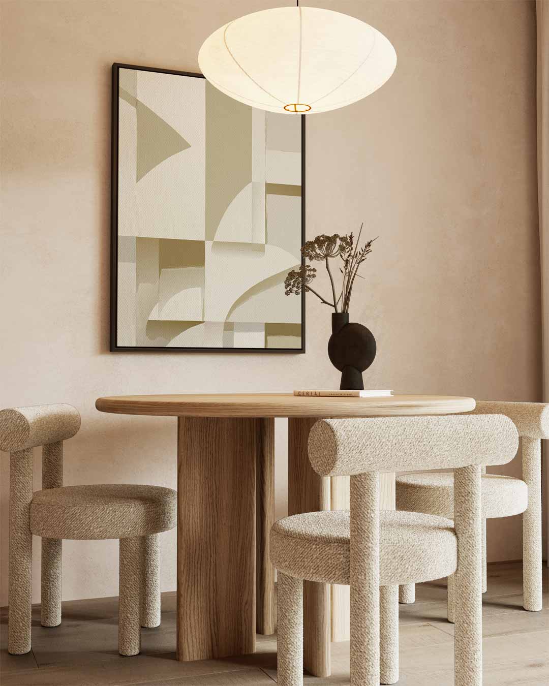Abstracte Geometrische Compositie – kunstwerk met zwarte baklijst