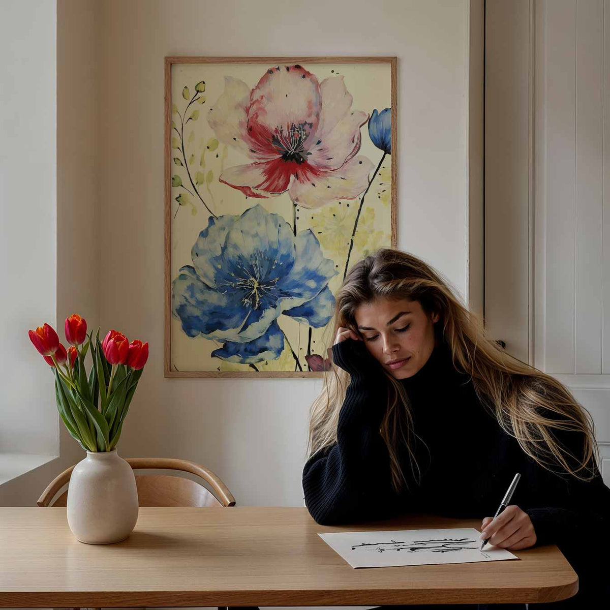 Bloemenpracht – bloemen poster als moderne staande wanddecoratie