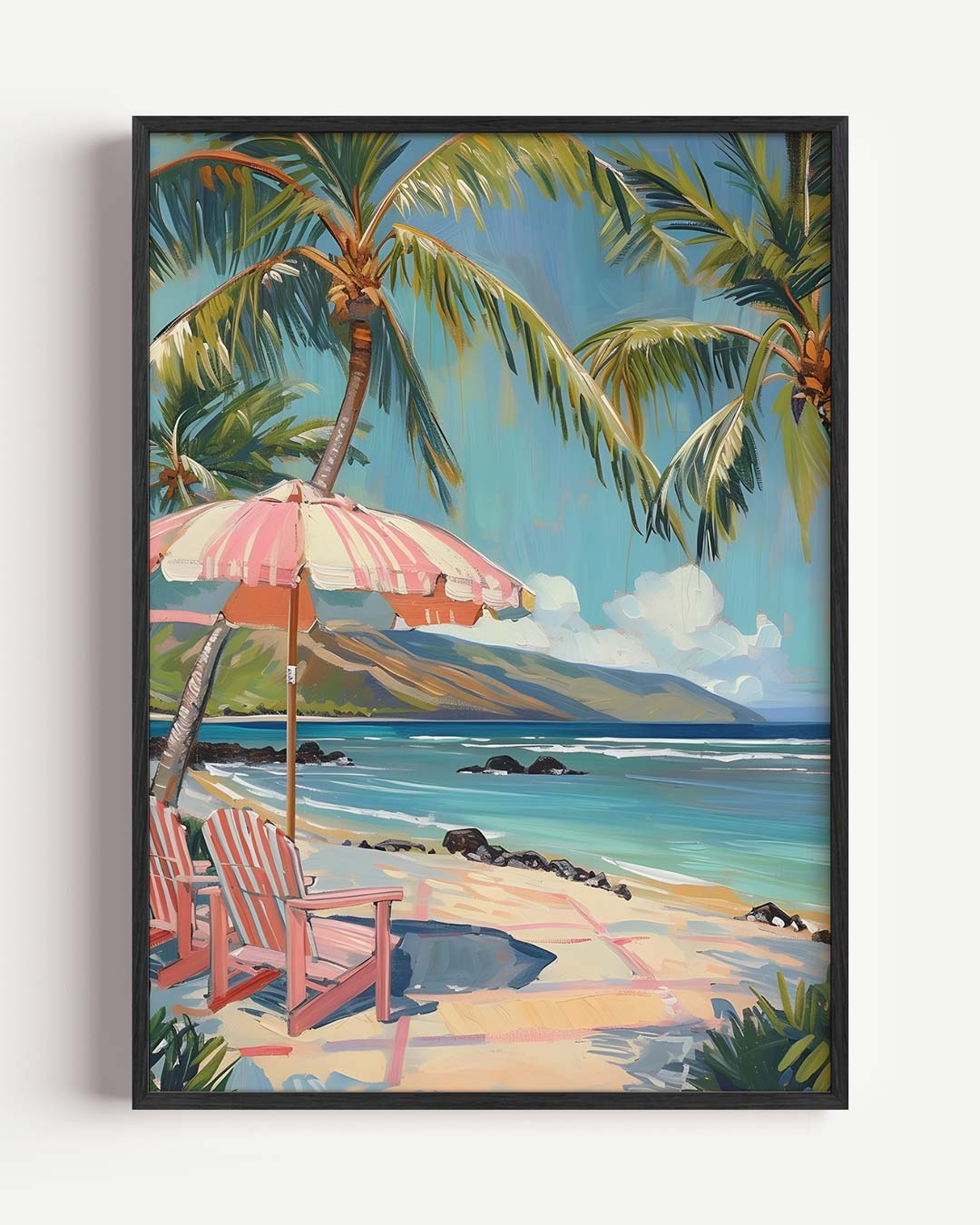 Tropische Stranddag Droomposter – Popart en Streetart portret poster als wanddecoratie