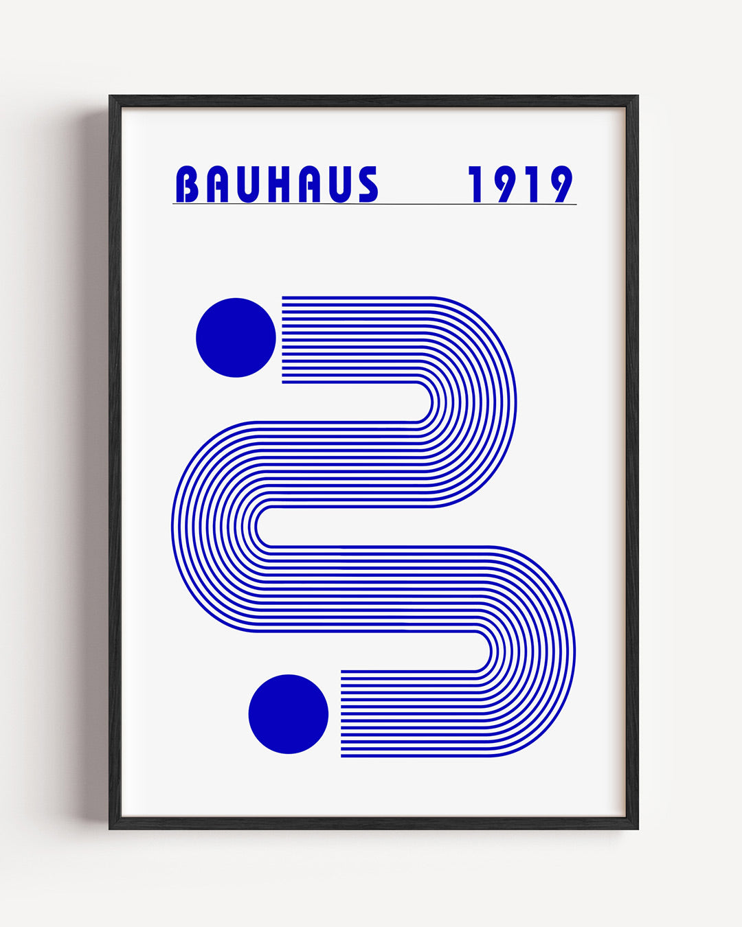 Lijnen en vlakkenspel – staande Bauhaus poster als wanddecoratie