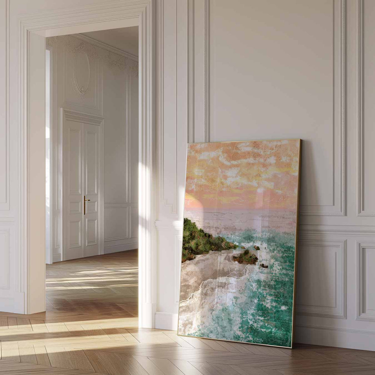 Zonsondergang Kustlandschap – urban poster in staand formaat